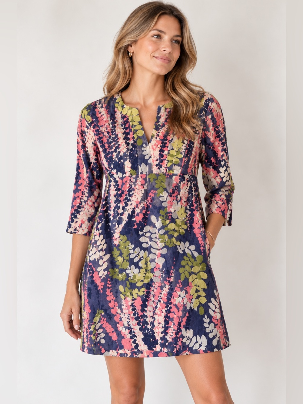 boden pink and green dress | Dresses | Boden Navy Mini With Floral Print 0 Linen DressStyleLabel: Bodycon